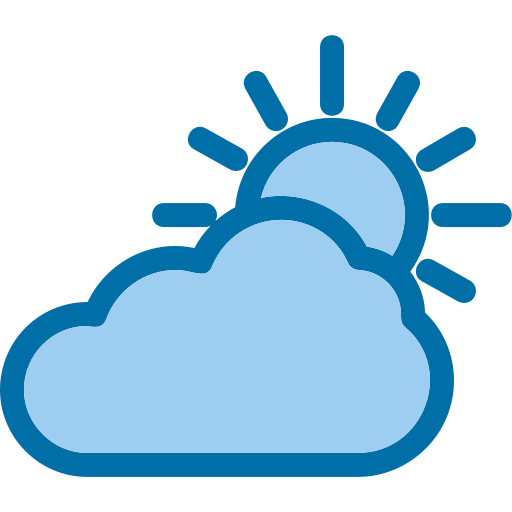 wolken en zon Generic Blue icoon
