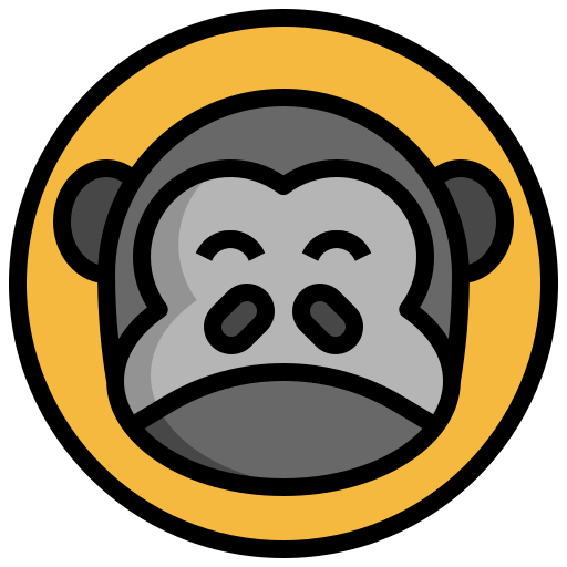 gorilla Generic Outline Color icoon