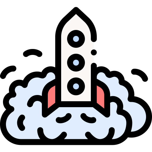 로켓 Detailed Rounded Lineal color icon
