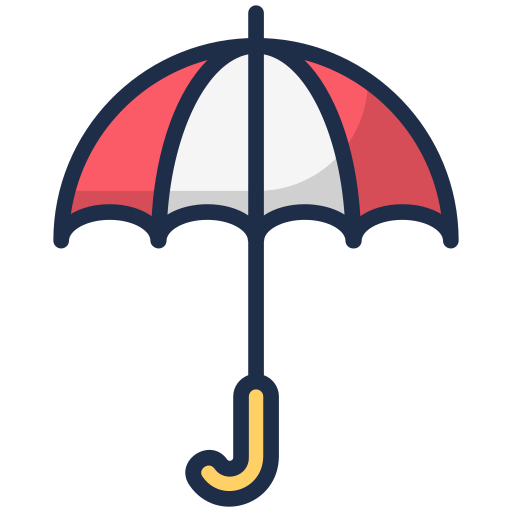 paraplu Generic Outline Color icoon