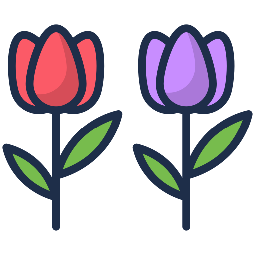 Tulips Generic Outline Color icon