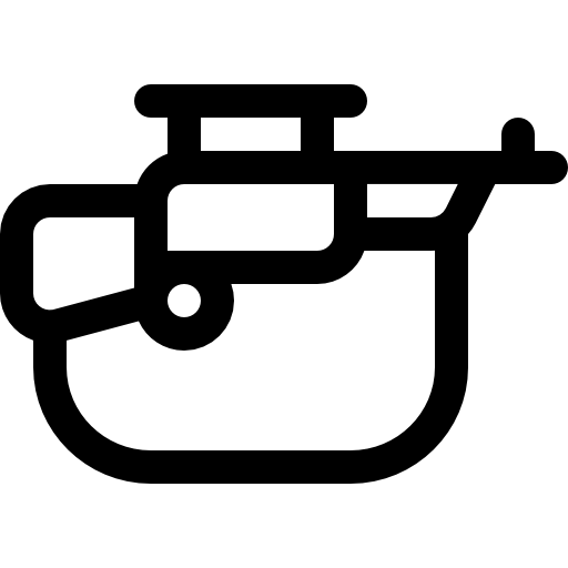 rifle Basic Rounded Lineal icono