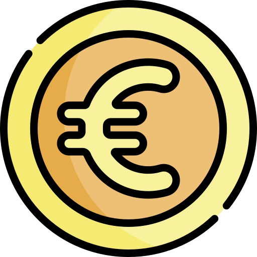 euro Kawaii Lineal color icono