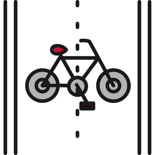 corsia per le bici Generic Outline Color icona