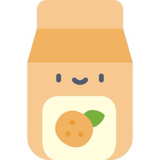 zumo de naranja Kawaii Flat icono