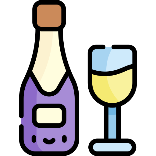 vin Kawaii Lineal color Icône