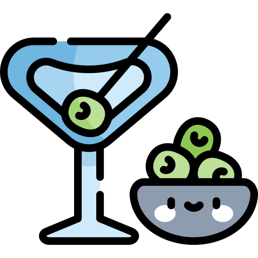 martini Kawaii Lineal color icono