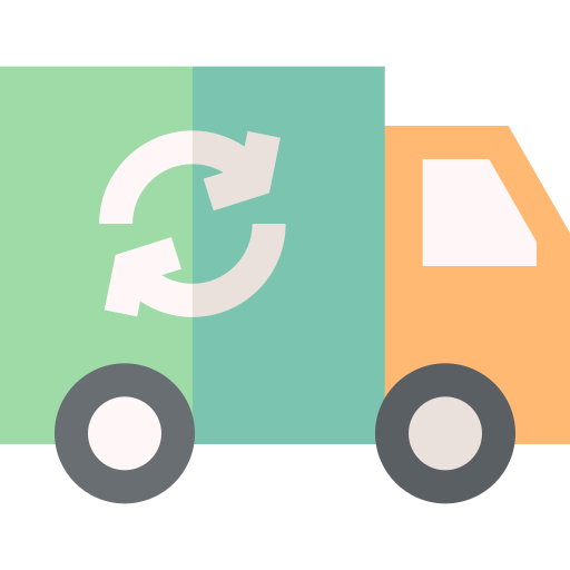 Garbage truck Basic Straight Flat icon