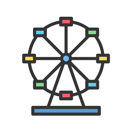 rueda de la fortuna Generic Outline Color icono