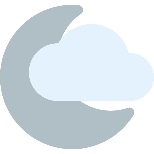notte nuvolosa Pixel Perfect Flat icona