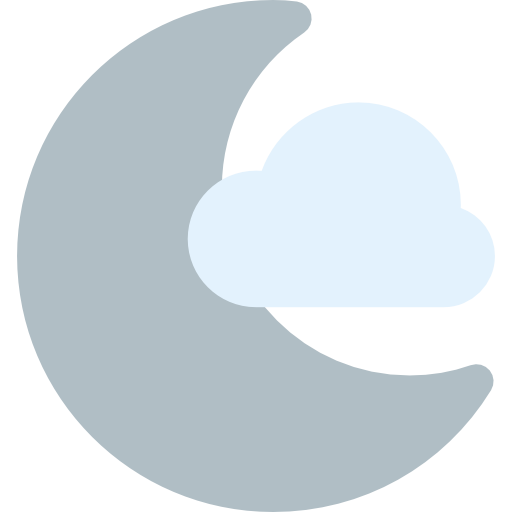 Cloudy night Pixel Perfect Flat icon