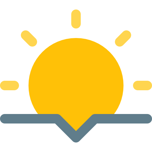 puesta de sol Pixel Perfect Flat icono
