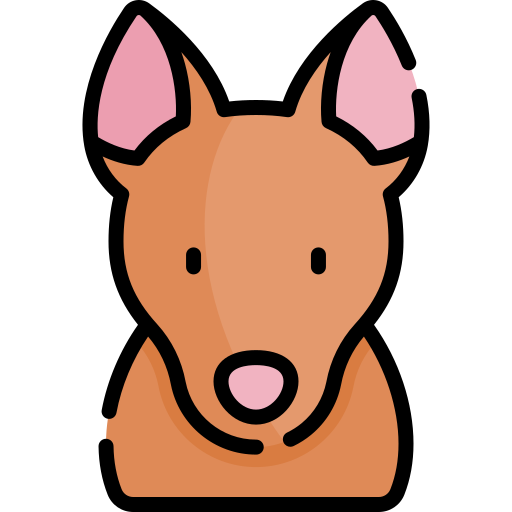 farao hond Kawaii Lineal color icoon
