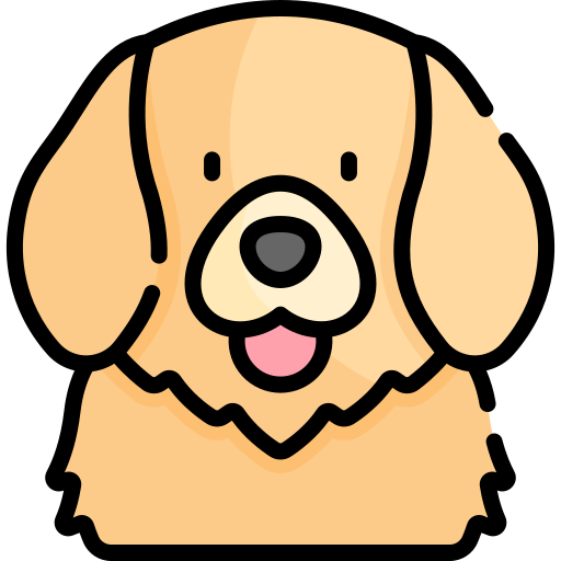 perro perdiguero de oro Kawaii Lineal color icono