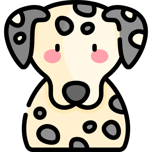 Dalmatian Kawaii Lineal color icon