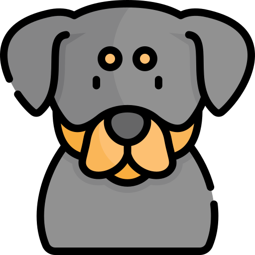 rottweiler Kawaii Lineal color icono