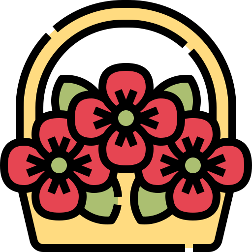 canasta de flores Linector Lineal Color icono