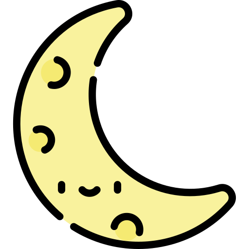 Crescent moon Kawaii Lineal color icon
