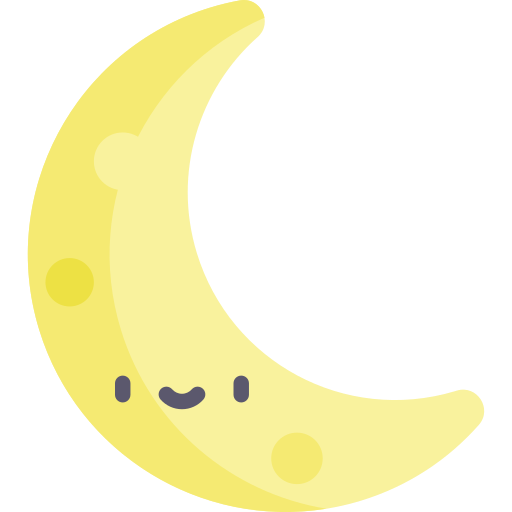 Crescent moon Kawaii Flat icon