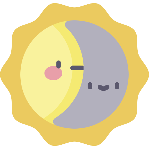 日食 Kawaii Flat icon