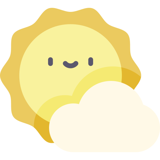 구름과 태양 Kawaii Flat icon