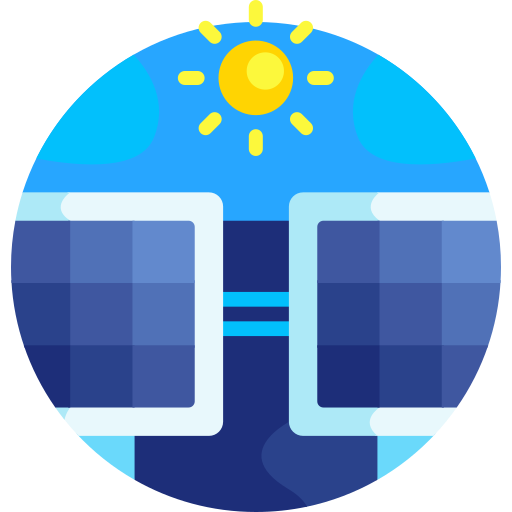 panel słoneczny Detailed Flat Circular Flat ikona