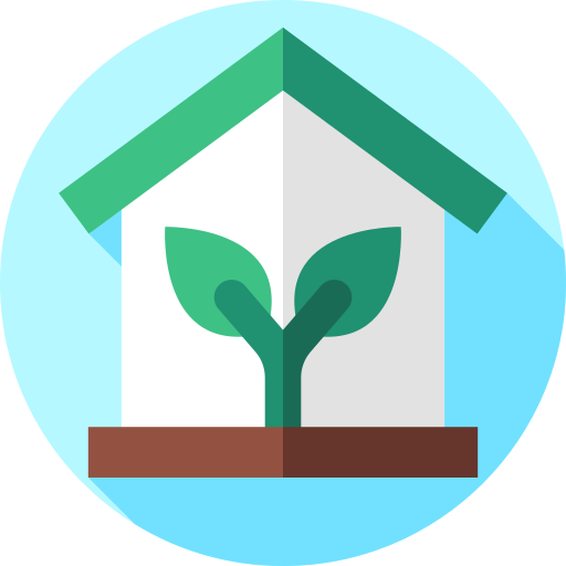 Зеленый дом Flat Circular Flat иконка