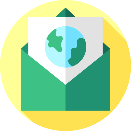 correo Flat Circular Flat icono