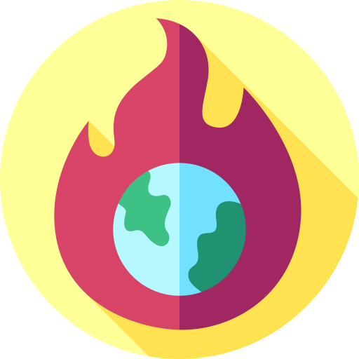 il riscaldamento globale Flat Circular Flat icona