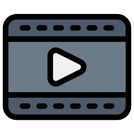 reproductor de video Generic Outline Color icono