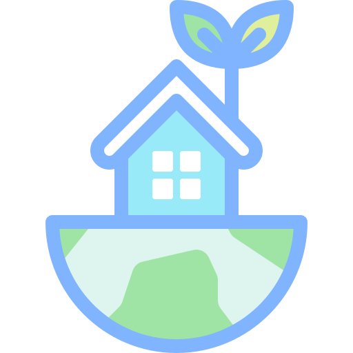 ekologiczny dom Detailed color Lineal color ikona