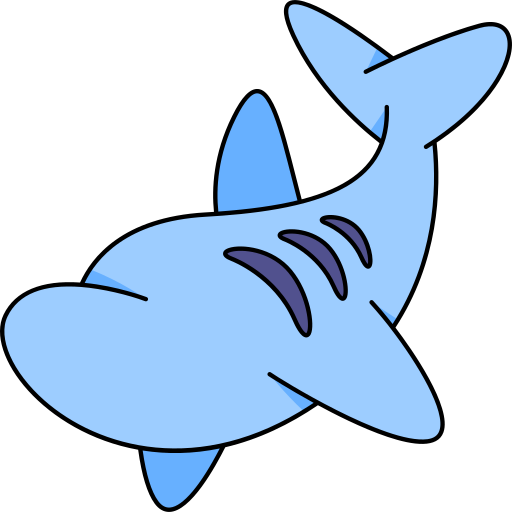 Shark Generic Thin Outline Color icon