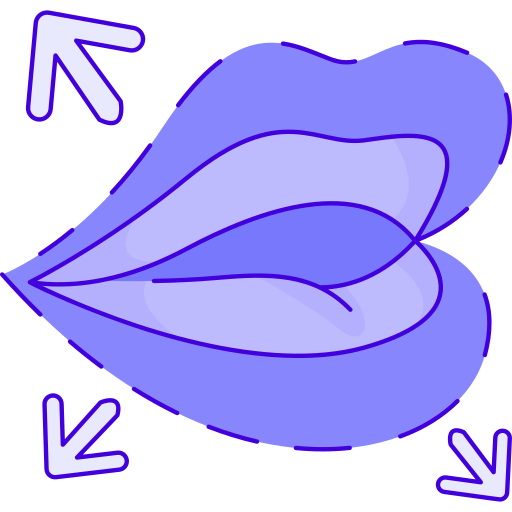 aumento delle labbra Generic Thin Outline Color icona