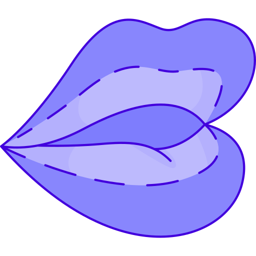 aumento de labios Generic Thin Outline Color icono