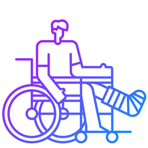 wózek inwalidzki Generic Gradient ikona