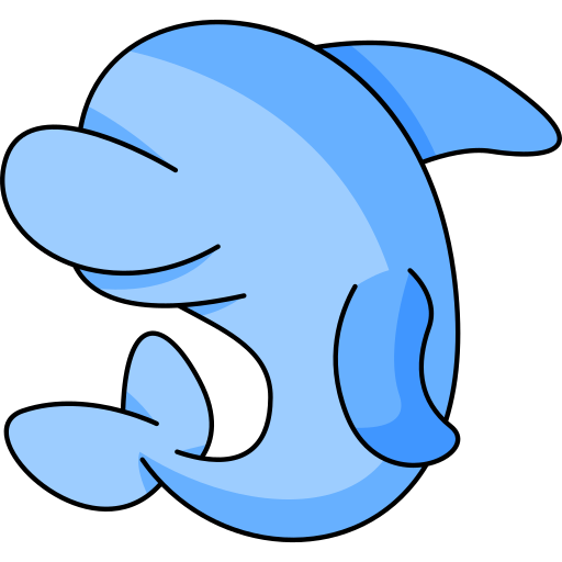 dolfijn Generic Thin Outline Color icoon