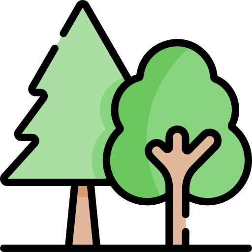 foresta Kawaii Lineal color icona