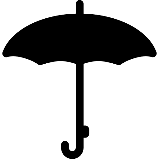 ombrello aperto con bottone  icona