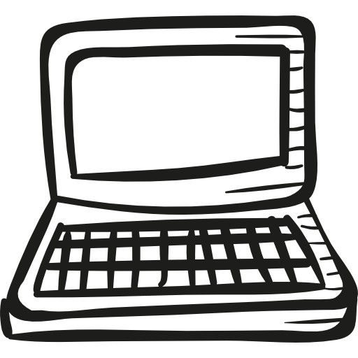 disegna il laptop aperto  icona