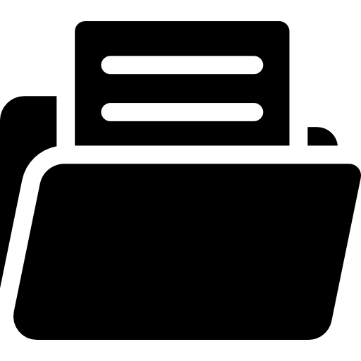 abrir carpeta con documento  icono