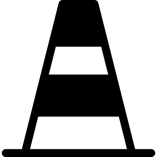 Полосатый дорожный конус  иконка