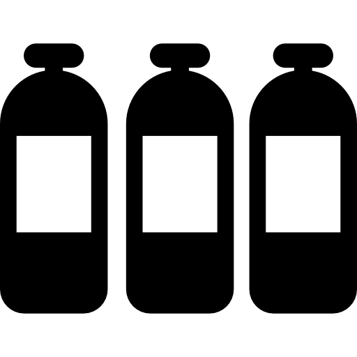 solución de tres botellas  icono
