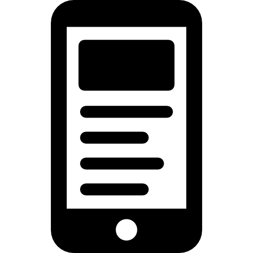 smartphone met tekst  icoon