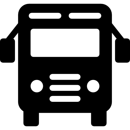 autobús escolar con dos carrilleras  icono