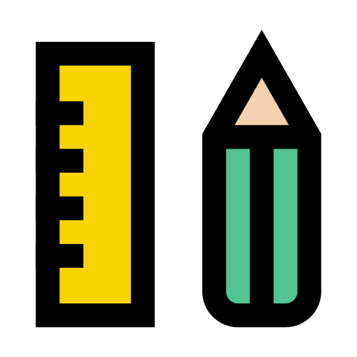 линейка и карандаш Vector Stall Lineal Color иконка
