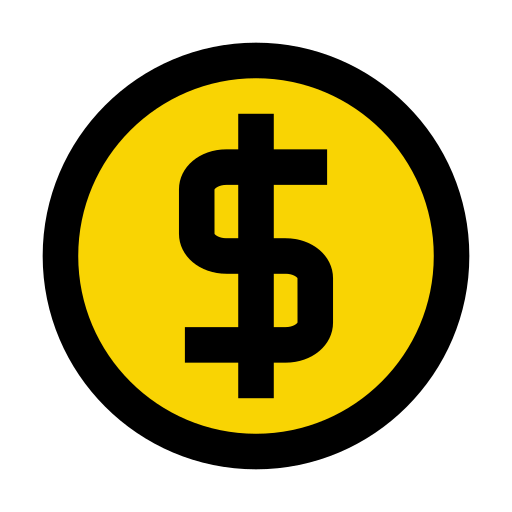 moneta da un dollaro Vector Stall Lineal Color icona