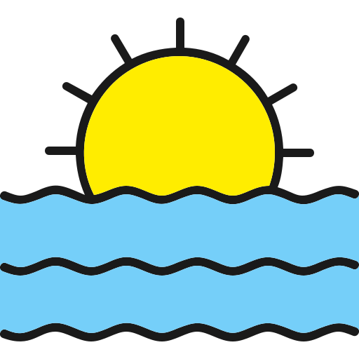 해변 일몰 Generic Outline Color icon
