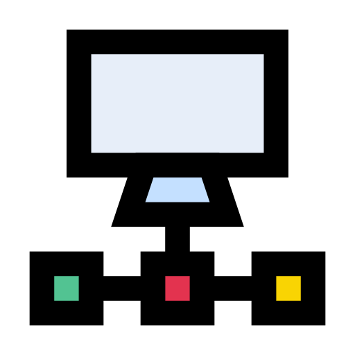 komputer Vector Stall Lineal Color ikona