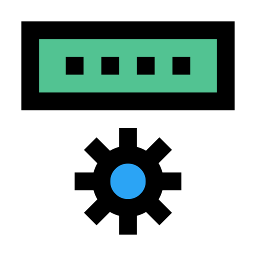 gestión de base de datos Vector Stall Lineal Color icono