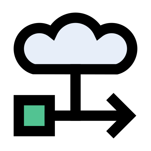cloud opslag Vector Stall Lineal Color icoon